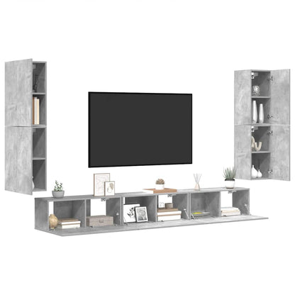 vidaXL 7 Piece TV Cabinet Set Concrete Grey Engineered Wood