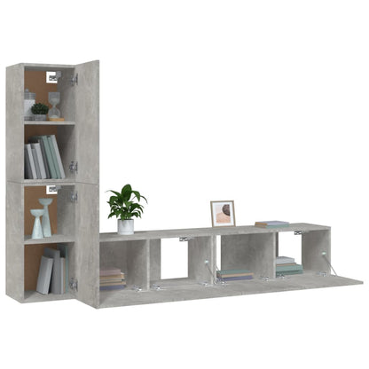vidaXL 4 Piece TV Cabinet Set Concrete Grey Engineered Wood
