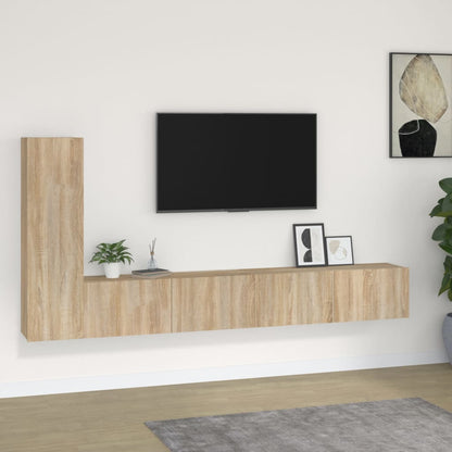 vidaXL 3 Piece TV Cabinet Set Sonoma Oak Engineered Wood