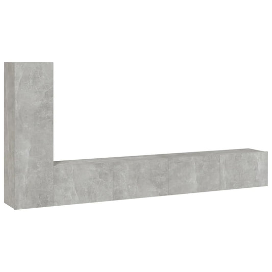 vidaXL 3 Piece TV Cabinet Set Concrete Grey Engineered Wood