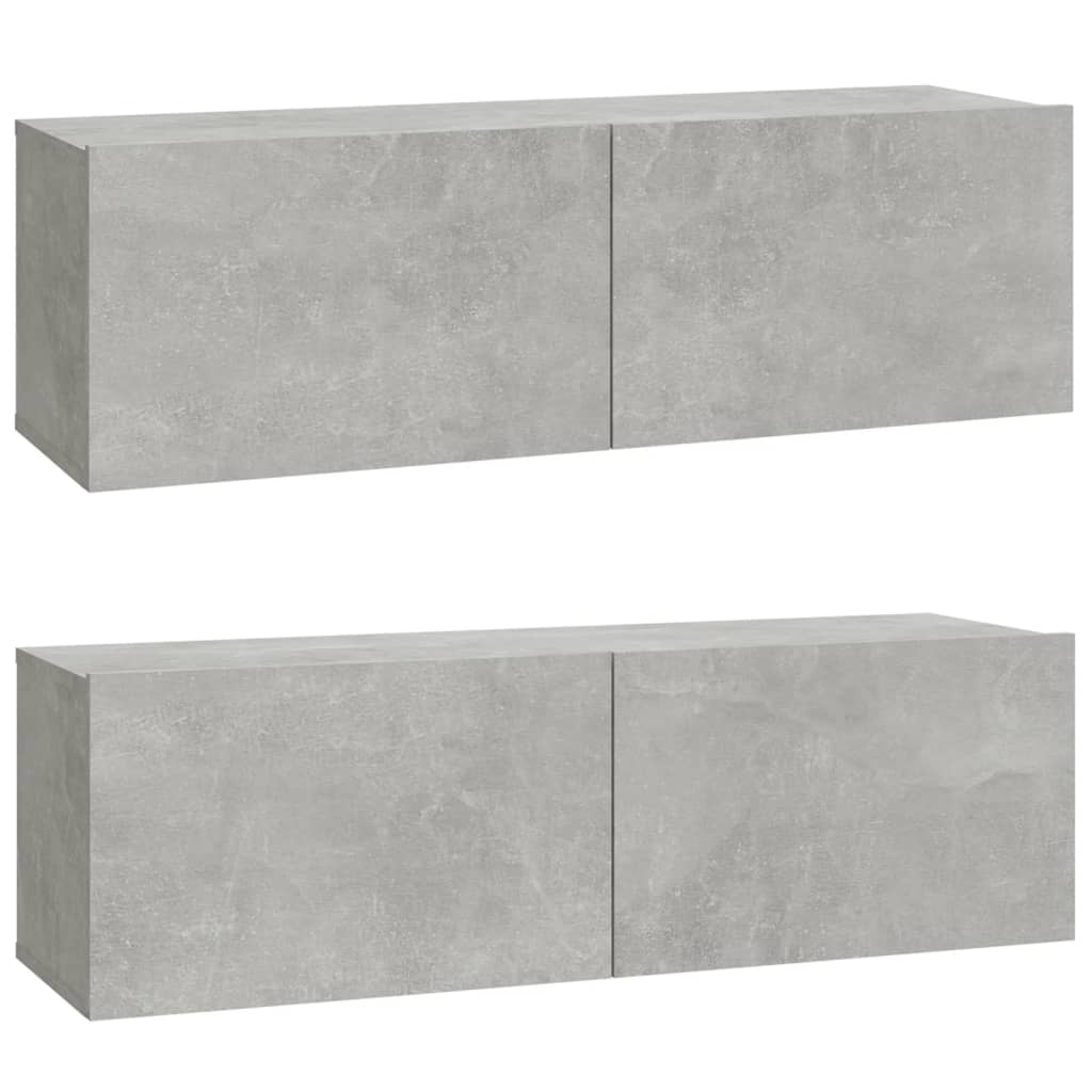 vidaXL 3 Piece TV Cabinet Set Concrete Grey Engineered Wood