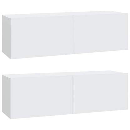 vidaXL 4 Piece TV Cabinet Set White Engineered Wood