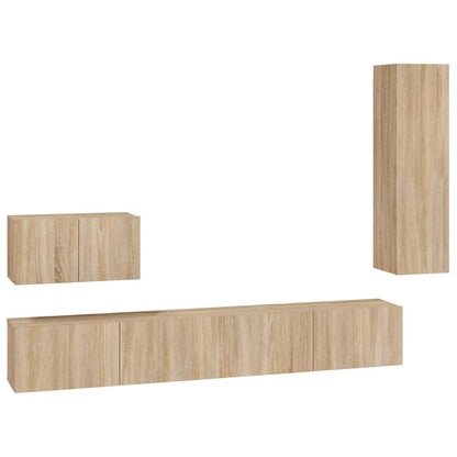vidaXL 4 Piece TV Cabinet Set Sonoma Oak Engineered Wood