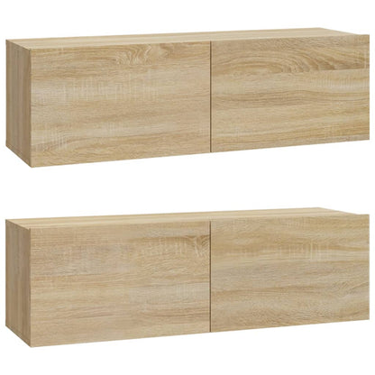 vidaXL 4 Piece TV Cabinet Set Sonoma Oak Engineered Wood