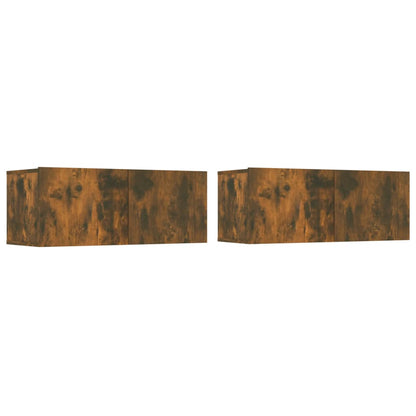 vidaXL 4 Piece TV Cabinet Set Smoked Oak Engineered Wood