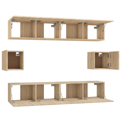 vidaXL 6 Piece TV Cabinet Set Sonoma Oak Engineered Wood