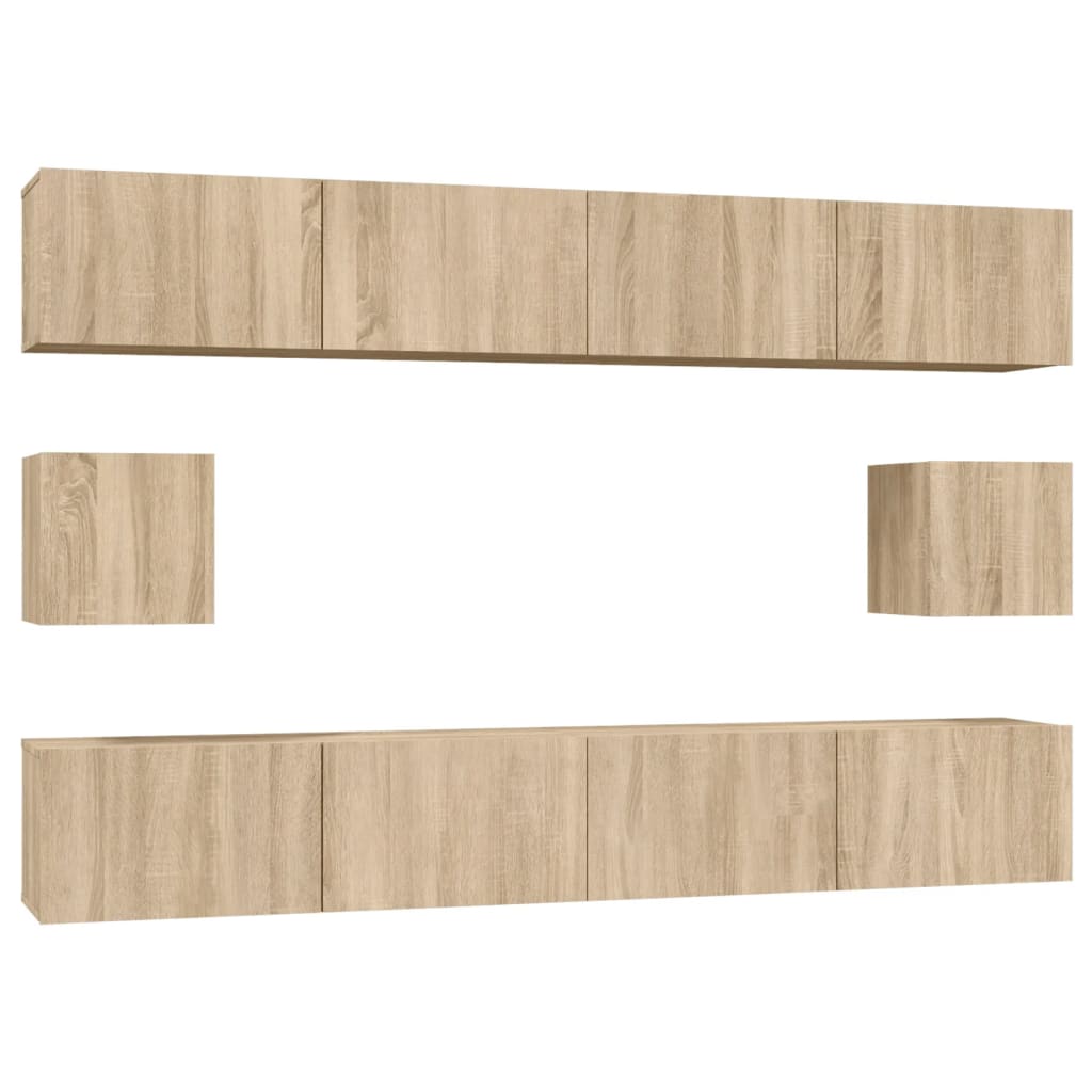 vidaXL 6 Piece TV Cabinet Set Sonoma Oak Engineered Wood