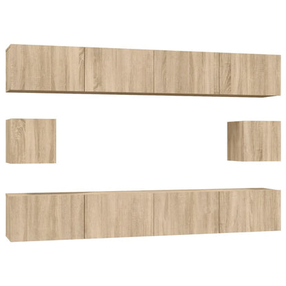 vidaXL 6 Piece TV Cabinet Set Sonoma Oak Engineered Wood