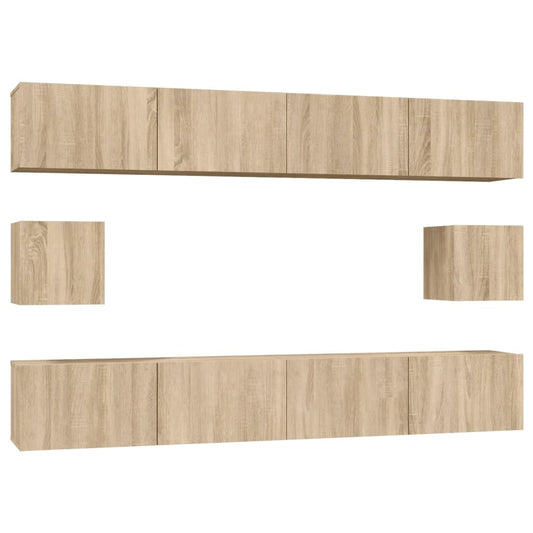 vidaXL 6 Piece TV Cabinet Set Sonoma Oak Engineered Wood