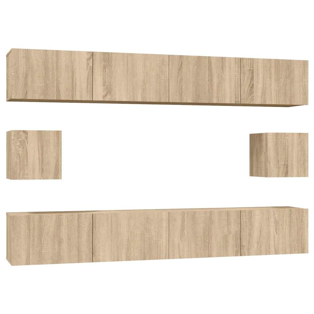 vidaXL 6 Piece TV Cabinet Set Sonoma Oak Engineered Wood