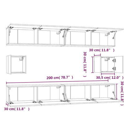 vidaXL 6 Piece TV Cabinet Set Sonoma Oak Engineered Wood