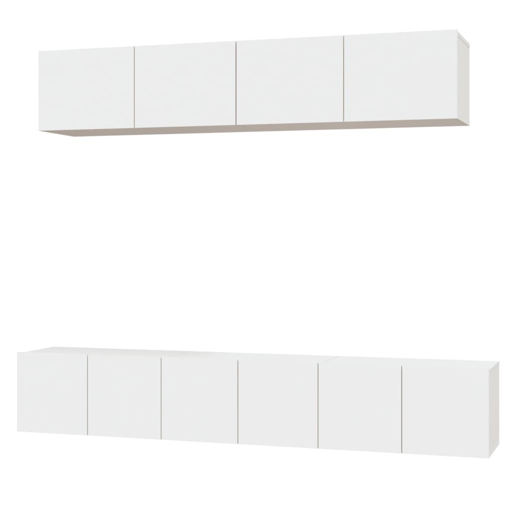 vidaXL 5 Piece TV Cabinet Set White Engineered Wood