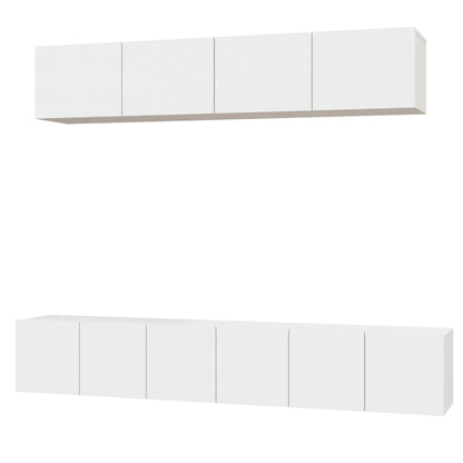 vidaXL 5 Piece TV Cabinet Set White Engineered Wood