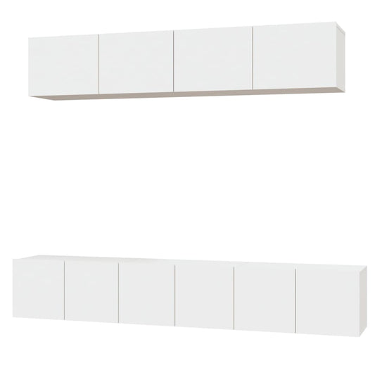 vidaXL 5 Piece TV Cabinet Set White Engineered Wood