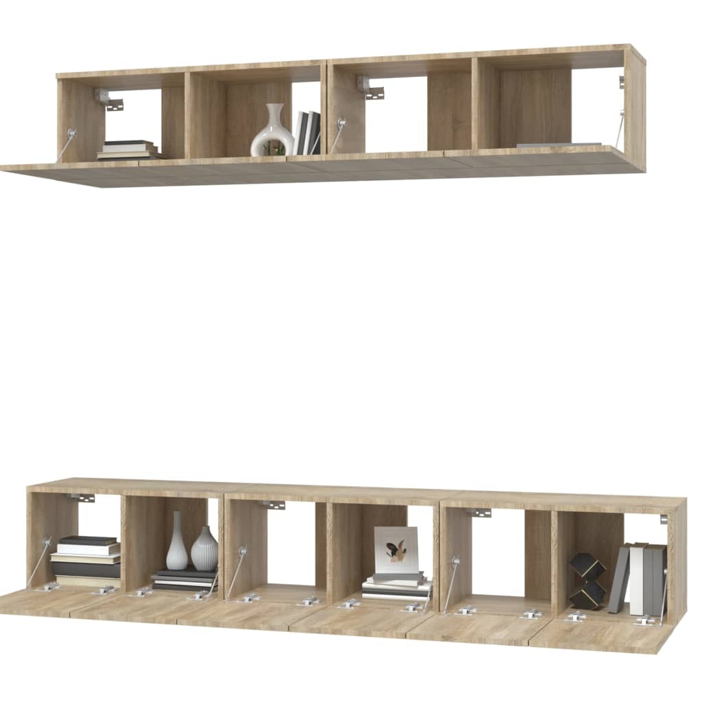 vidaXL 5 Piece TV Cabinet Set Sonoma Oak Engineered Wood