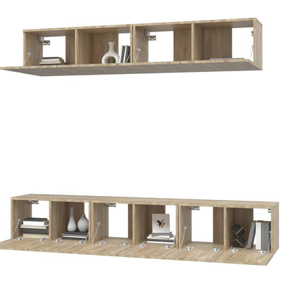 vidaXL 5 Piece TV Cabinet Set Sonoma Oak Engineered Wood