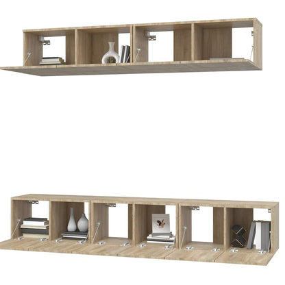 vidaXL 5 Piece TV Cabinet Set Sonoma Oak Engineered Wood