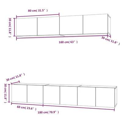 vidaXL 5 Piece TV Cabinet Set Concrete Grey Engineered Wood