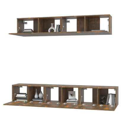 vidaXL 5 Piece TV Cabinet Set Smoked Oak Engineered Wood
