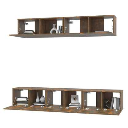 vidaXL 5 Piece TV Cabinet Set Smoked Oak Engineered Wood