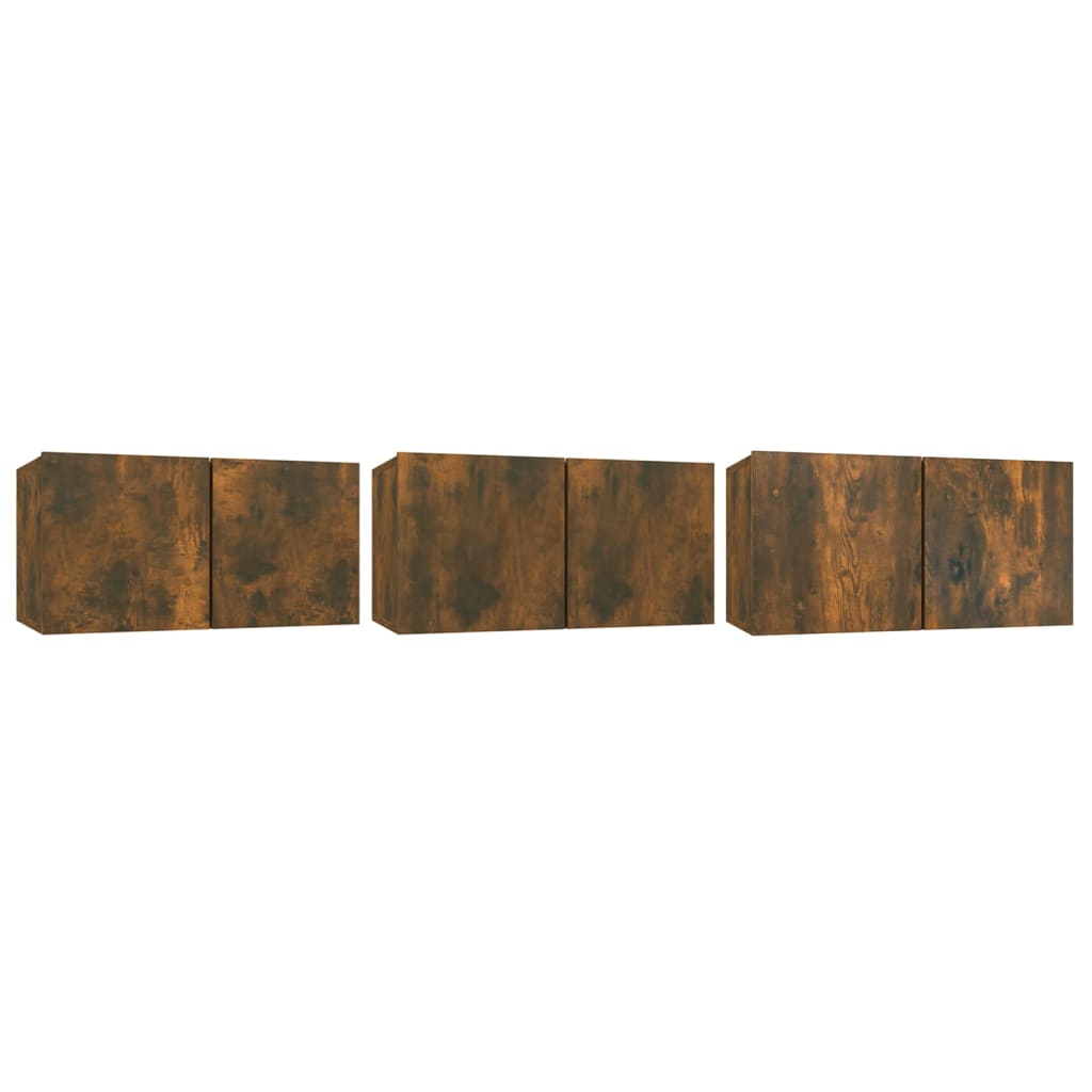 vidaXL 5 Piece TV Cabinet Set Smoked Oak Engineered Wood