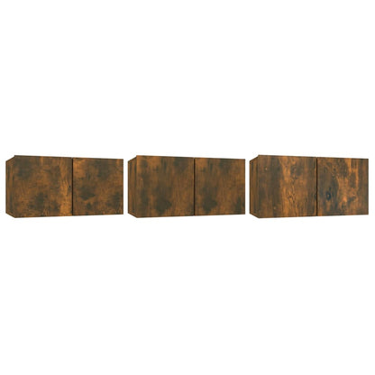 vidaXL 5 Piece TV Cabinet Set Smoked Oak Engineered Wood