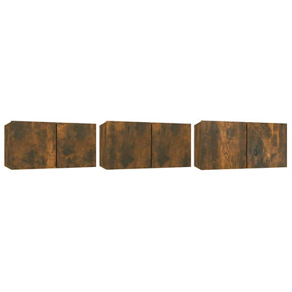 vidaXL 5 Piece TV Cabinet Set Smoked Oak Engineered Wood