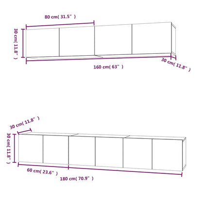 vidaXL 5 Piece TV Cabinet Set Smoked Oak Engineered Wood