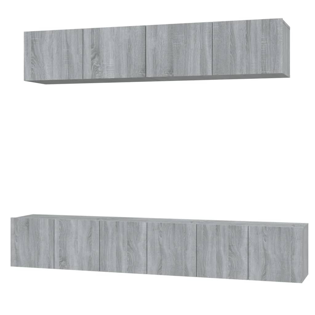 vidaXL 5 Piece TV Cabinet Set Grey Sonoma Engineered Wood