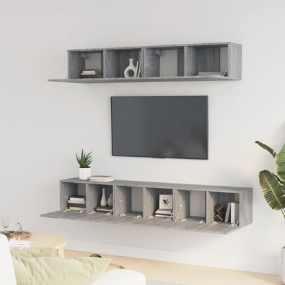 vidaXL 5 Piece TV Cabinet Set Grey Sonoma Engineered Wood