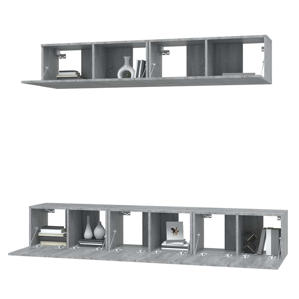 vidaXL 5 Piece TV Cabinet Set Grey Sonoma Engineered Wood