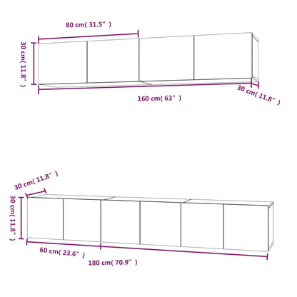 vidaXL 5 Piece TV Cabinet Set Grey Sonoma Engineered Wood