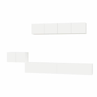 vidaXL 5 Piece TV Cabinet Set White Engineered Wood