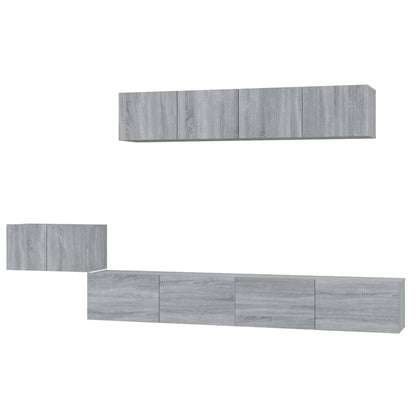vidaXL 5 Piece TV Cabinet Set Grey Sonoma Engineered Wood