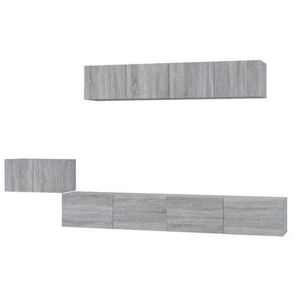 vidaXL 5 Piece TV Cabinet Set Grey Sonoma Engineered Wood
