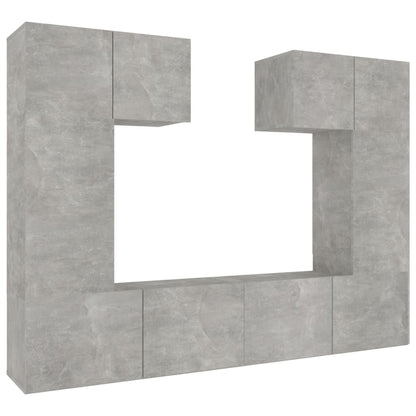 vidaXL 6 Piece TV Cabinet Set Concrete Grey Engineered Wood