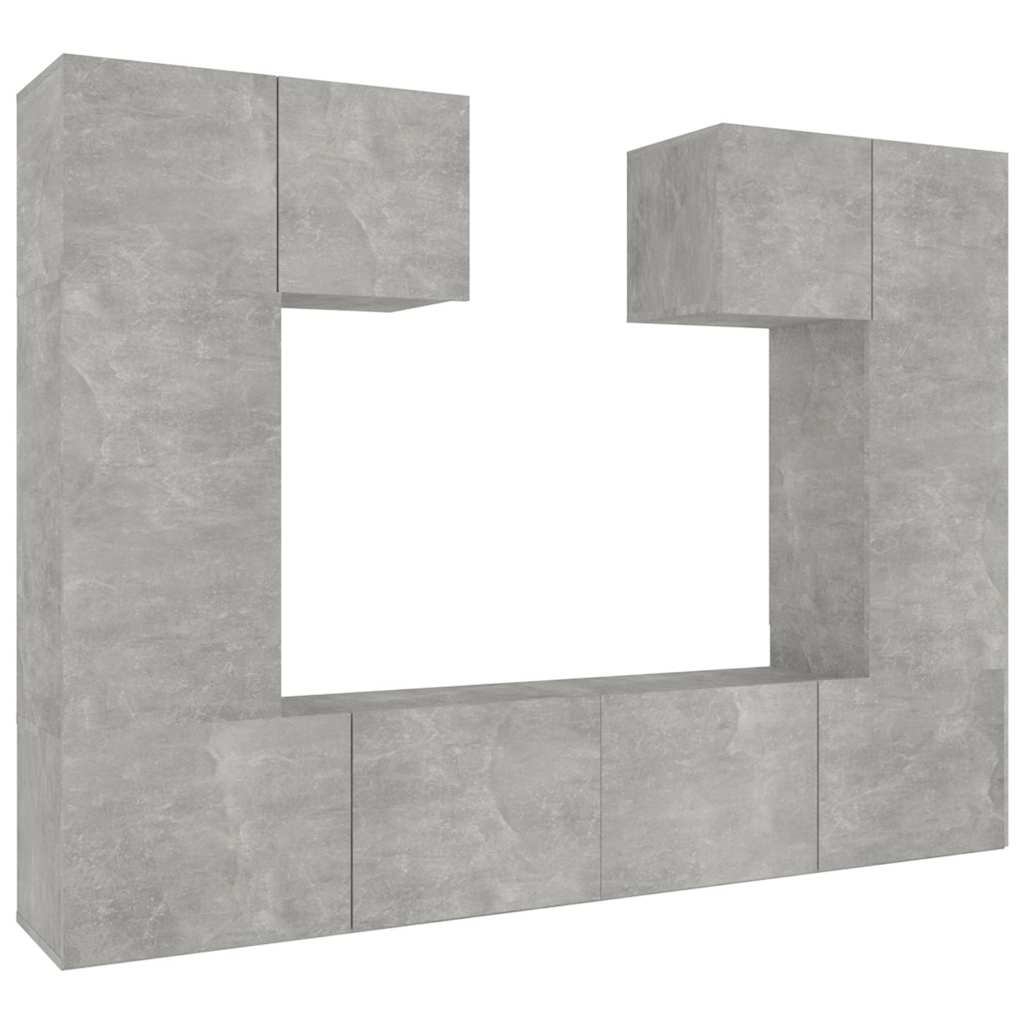 vidaXL 6 Piece TV Cabinet Set Concrete Grey Engineered Wood