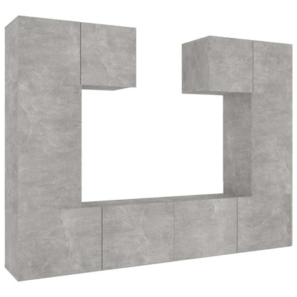 vidaXL 6 Piece TV Cabinet Set Concrete Grey Engineered Wood