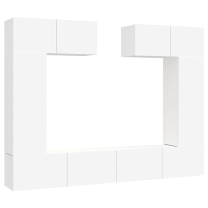 vidaXL 6 Piece TV Cabinet Set White Engineered Wood