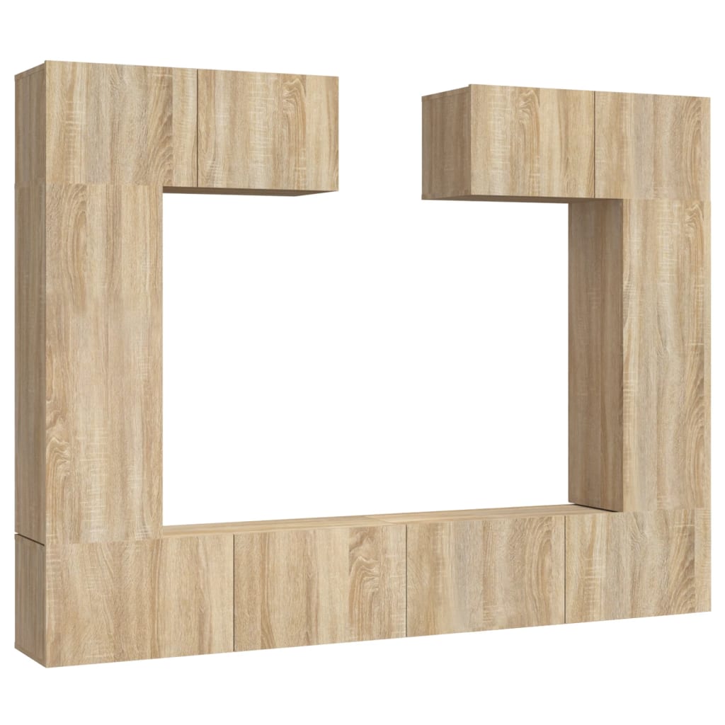 vidaXL 6 Piece TV Cabinet Set Sonoma Oak Engineered Wood