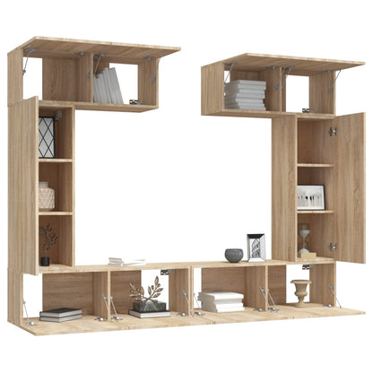 vidaXL 6 Piece TV Cabinet Set Sonoma Oak Engineered Wood