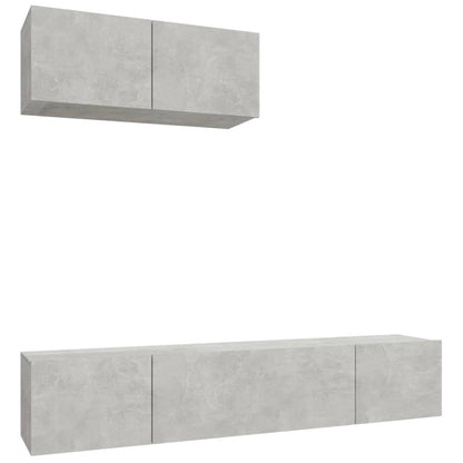 vidaXL 3 Piece TV Cabinet Set Concrete Grey Engineered Wood