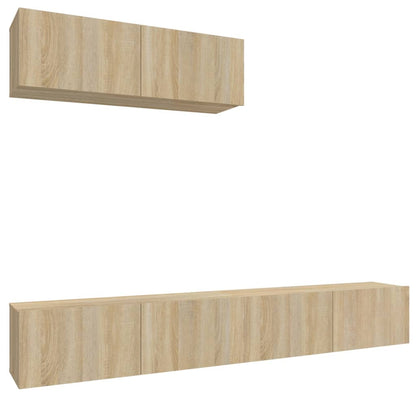 vidaXL 3 Piece TV Cabinet Set Sonoma Oak Engineered Wood