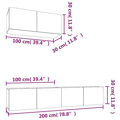 vidaXL 3 Piece TV Cabinet Set Sonoma Oak Engineered Wood