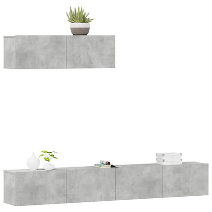 vidaXL 3 Piece TV Cabinet Set Concrete Grey Engineered Wood