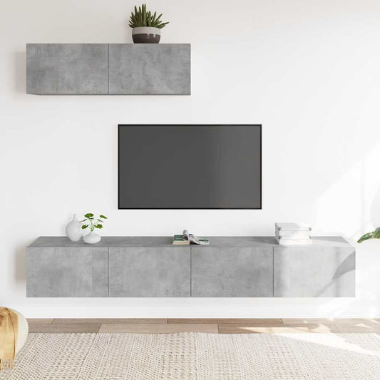vidaXL 3 Piece TV Cabinet Set Concrete Grey Engineered Wood