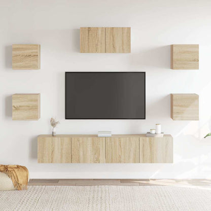 vidaXL 7 Piece TV Cabinet Set Sonoma Oak Engineered Wood