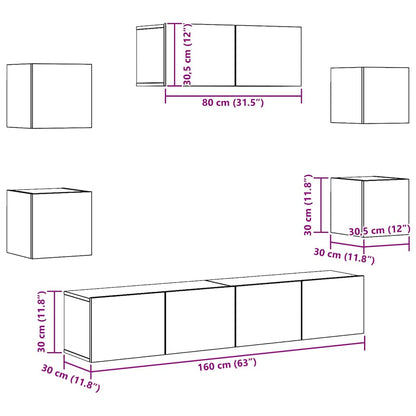 vidaXL 7 Piece TV Cabinet Set Sonoma Oak Engineered Wood
