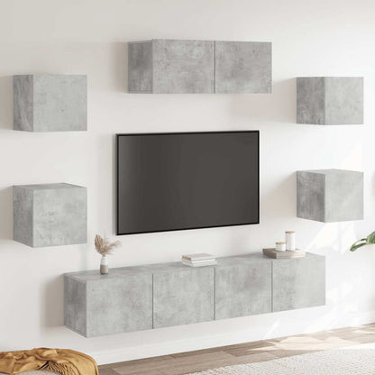 vidaXL 7 Piece TV Cabinet Set Concrete Grey Engineered Wood
