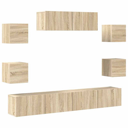 vidaXL 7 Piece TV Cabinet Set Sonoma Oak Engineered Wood